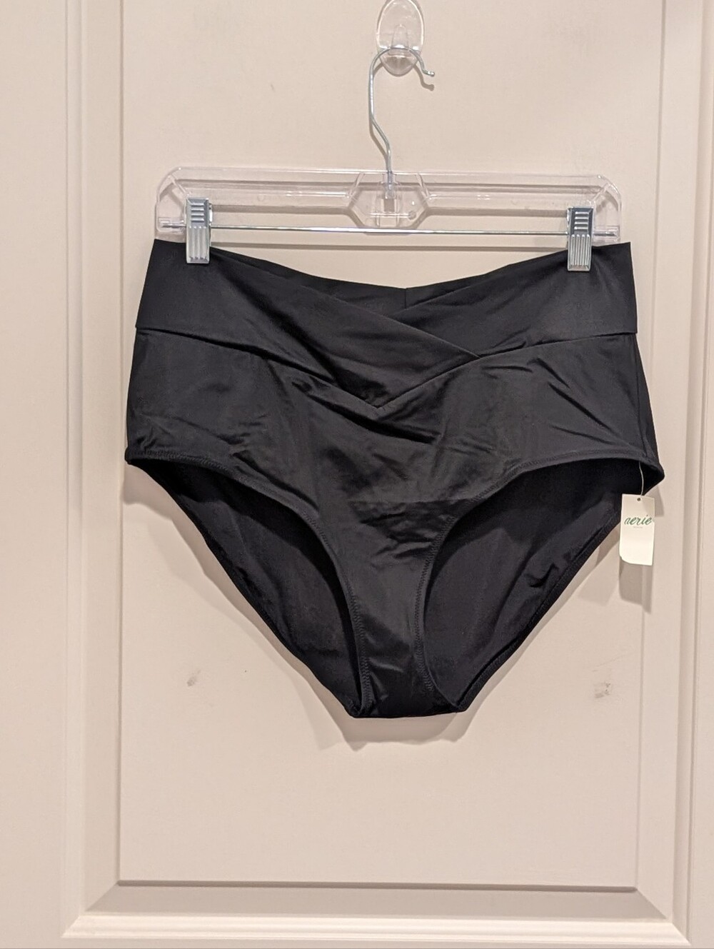 NWT Aerie XL Black High-Rise Crossover Bikini Bottoms